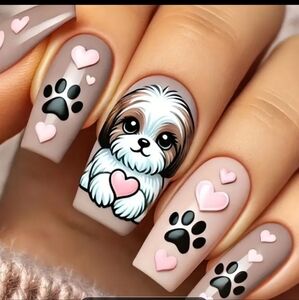 [24pcs Cute Dog Heart Press-On nails NWOT